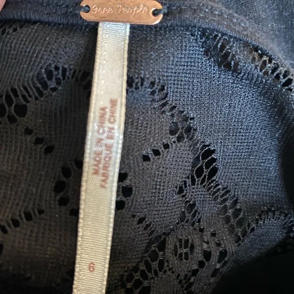 Free People Lover’s Folk Song Black Lace Mini Dress - Picture 6 of 6